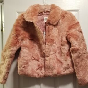 Gap Kids Pink Faux Fur Jacket Sz XL NWT